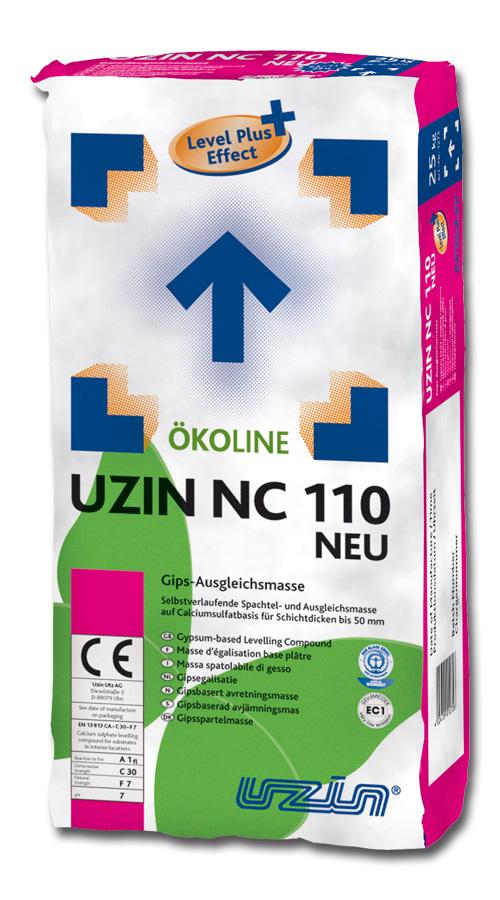 UZIN NC 110 NEU - samonivelační stěrkovací hmota na bázi sádry s Level Plus Effect